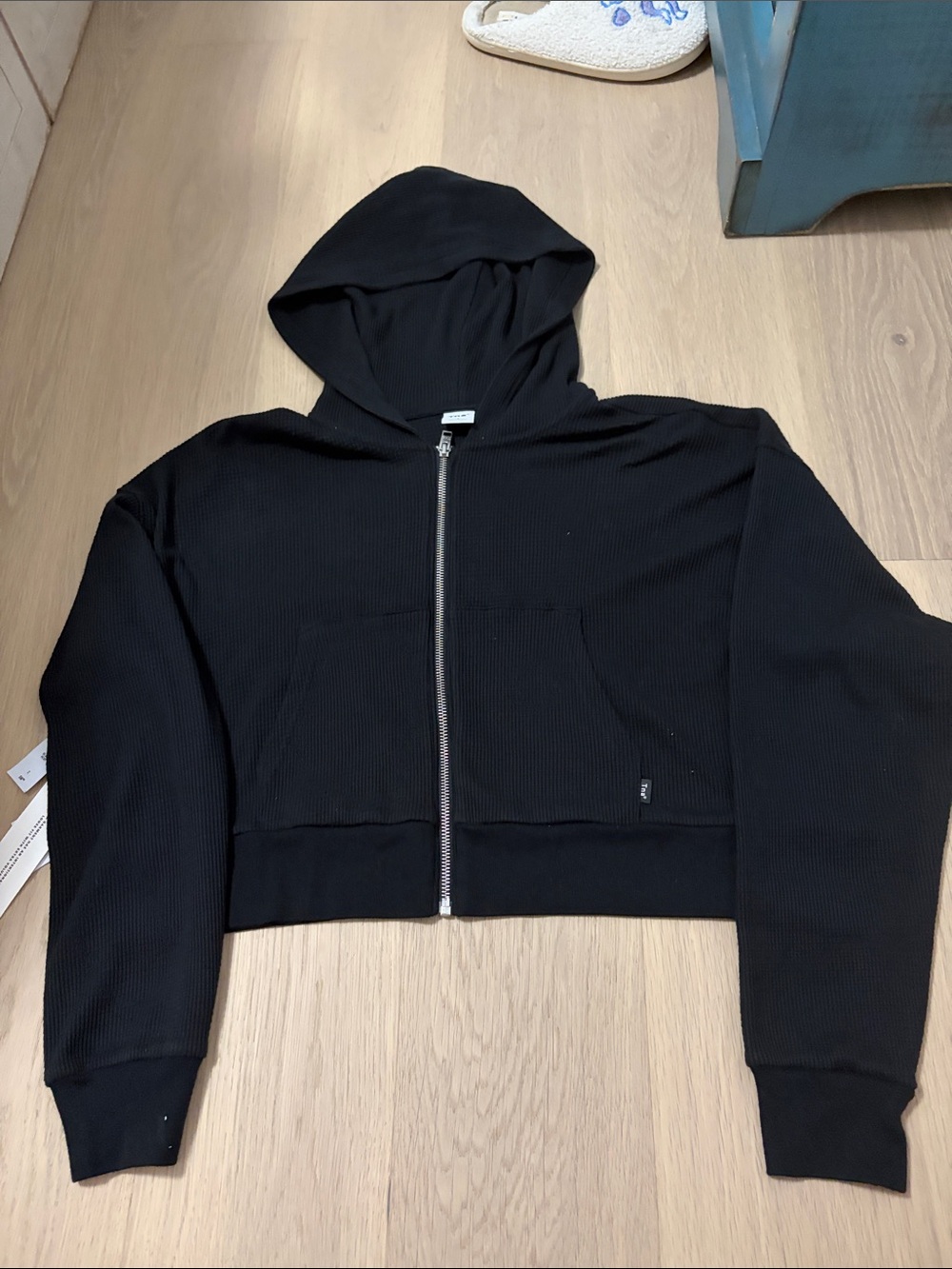 Aritzia TNA Oversized Boxy Waffle Zip